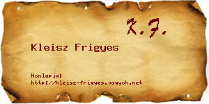 Kleisz Frigyes névjegykártya